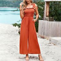 Polyester High Waist Long Jumpsuit slimming Solid PC