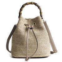 Cotton Linen Bucket Bag Woven Tote soft surface & attached with hanging strap PC