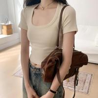 Cotton Women Short Sleeve T-Shirts slimming & skinny Solid PC