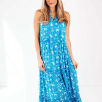 Cotone Jednodílné šaty Stampato Třes nebe modrá kus