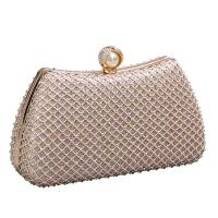PU Leather Easy Matching Clutch Bag attached with hanging strap & with rhinestone Solid PC