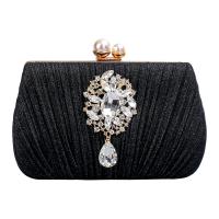 Polyester Easy Matching Clutch Bag attached with hanging strap & with rhinestone Metal PC