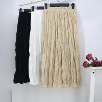 Cotton Slim & High Waist Skirt large hem design patchwork Solid : PC