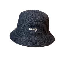 Knitted Easy Matching & windproof Bucket Hat sun protection & breathable embroidered letter PC