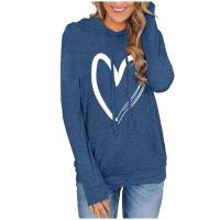 Polyester Women Long Sleeve T-shirt & with pocket printed heart pattern PC