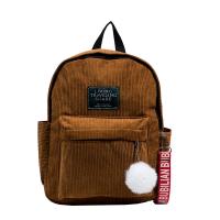 Canvas Concise Backpack with hanging ornament & large capacity & soft surface Solid PC