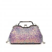 PU Leather & Sequin Easy Matching Handbag attached with hanging strap Solid PC