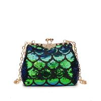 PU Leather & Sequin Easy Matching Crossbody Bag fish scale pattern PC