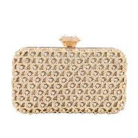 Polyester hard-surface Clutch Bag with chain & with rhinestone PC