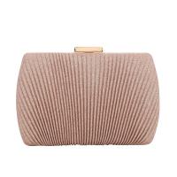 Polyester hard-surface & Pleat & Easy Matching Clutch Bag with chain Solid PC