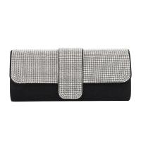 Polyester hard-surface & Easy Matching Clutch Bag with chain & with rhinestone Solid PC