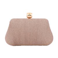 Polyester hard-surface & Pleat & Easy Matching Clutch Bag with chain Solid PC