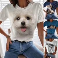Polyester Women Short Sleeve T-Shirts slimming printed PC