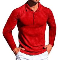 Polyester Polo Shirt slimming knitted Solid PC
