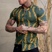 Polyester Mannen korte mouw Casual Shirt Afgedrukt meer kleuren naar keuze stuk