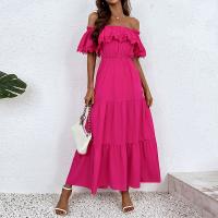 Polyester Robe top tube Solide Fuchsia pièce