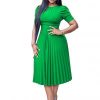 Polyester Slim & Plus Size & High Waist One-piece Dress Solid PC