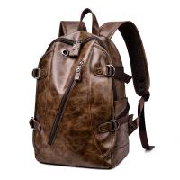 PU Leather Backpack large capacity & soft surface Solid PC