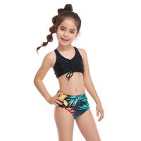 Polyamide Girl Kids Swimming Bikini backless & two piece printed Set