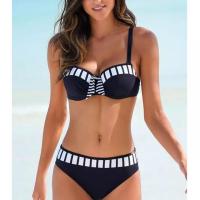 Spandex & Polyester Bikini Afgedrukt Striped Zwarte Instellen