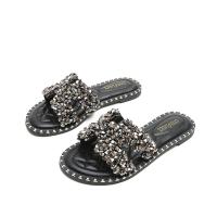 Microfiber PU Synthetic Leather Women Sandals & breathable & with rhinestone Pair
