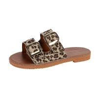 Microfiber PU Synthetic Leather Women Sandals & breathable leopard Pair