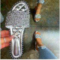 Synthetic Leather Women Sandals & breathable & with rhinestone Pair