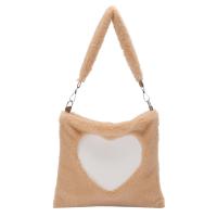 Plush Easy Matching Shoulder Bag soft surface heart pattern PC