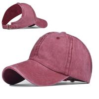 Cotton Ponytail Hat sun protection & for women & adjustable plain dyed Solid : PC