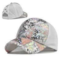 Cotton Ponytail Hat sun protection & for women & adjustable Sequin : PC