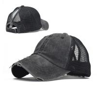 Cotton Ponytail Hat sun protection & for women & adjustable : PC