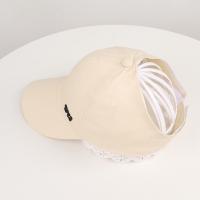 Cotton Ponytail Hat sun protection & adjustable embroidered : PC