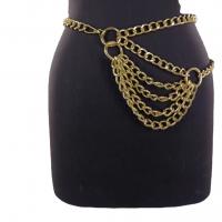 Zinc Alloy Concise & Easy Matching Waist Chain flexible length gold PC