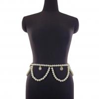 Plastic Pearl & Zinc Alloy Concise & Easy Matching Waist Chain flexible length white PC