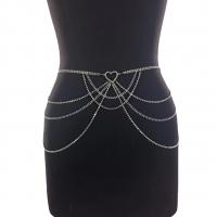 Zinc Alloy Concise & Easy Matching Waist Chain flexible length Sliver Plated heart pattern silver PC