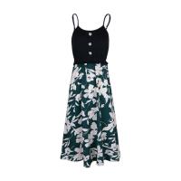 Polyester Waist-controlled & Slim & long style One-piece Dress slimming floral multi-colored PC