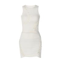 Spandex & Polyester Tweedelige jurk set Solide meer kleuren naar keuze Instellen