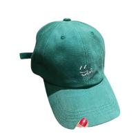 Cotton Baseball Cap sun protection & adjustable embroidered smile face : PC
