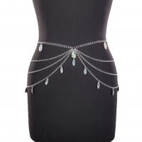 Acrylic & Zinc Alloy Concise & Easy Matching Waist Chain flexible length silver PC