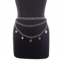 Zinc Alloy Concise & Easy Matching Waist Chain flexible length silver PC