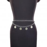 Zinc Alloy Concise & Easy Matching Waist Chain flexible length silver PC