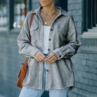 Polyester Women Jacket & loose patchwork Solid gray PC