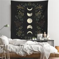 Polyester Tapestry Wall Hanging printed moon surface black PC