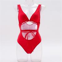 Polyester Monokini backless & padded plain dyed PC