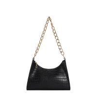 PU Leather Concise Shoulder Bag with chain & soft surface crocodile grain PC