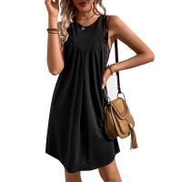 Polyester One-piece Dress & loose Solid PC