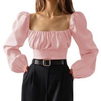 Polyester Frauen Langarm T-shirt, Solide, mehr Farben zur Auswahl,  Stück