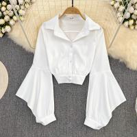 Polyester Women Long Sleeve T-shirt midriff-baring & slimming & breathable PC