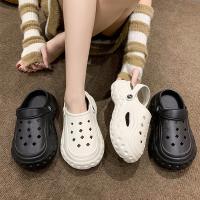 Rubber & PU Leather Women Clog & breathable Pair