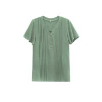 Polyester Vrouwen korte mouw T-shirts Lappendeken Solide meer kleuren naar keuze stuk